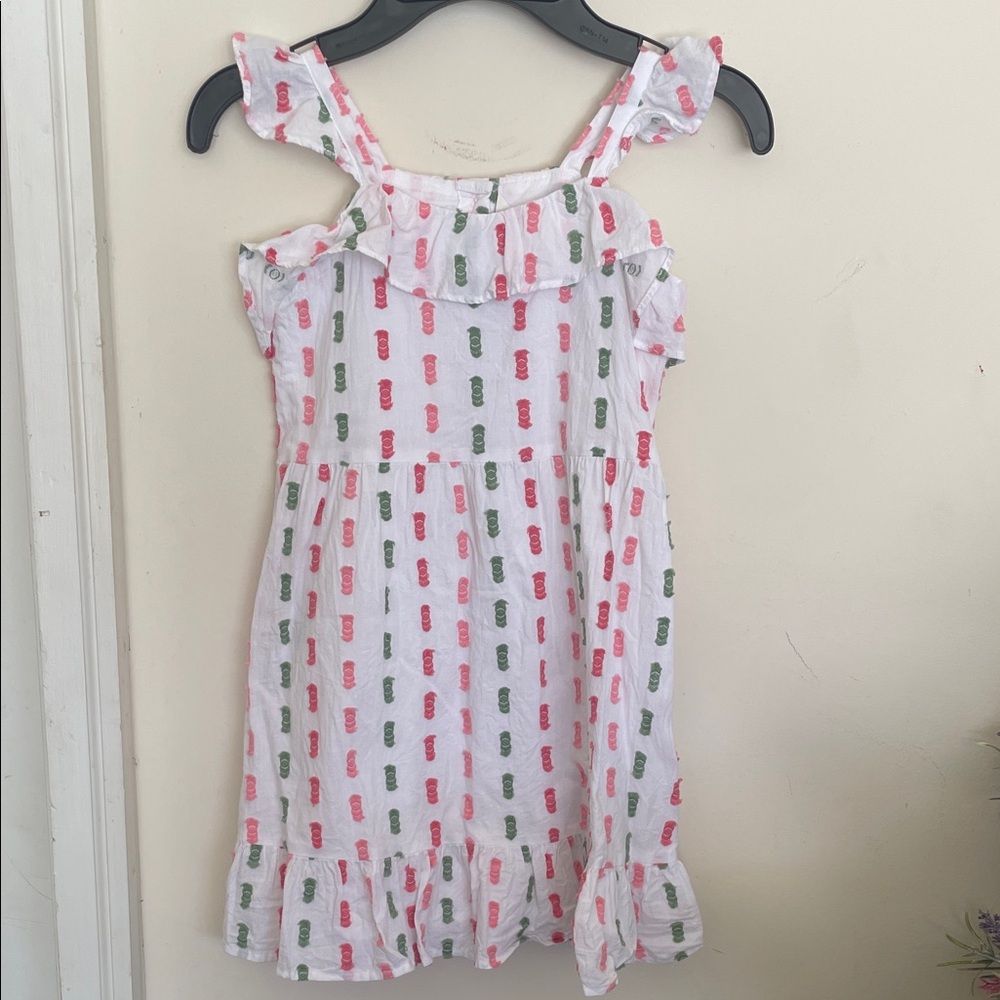 Janie and Jack White Sundress with Pink & Green Prints